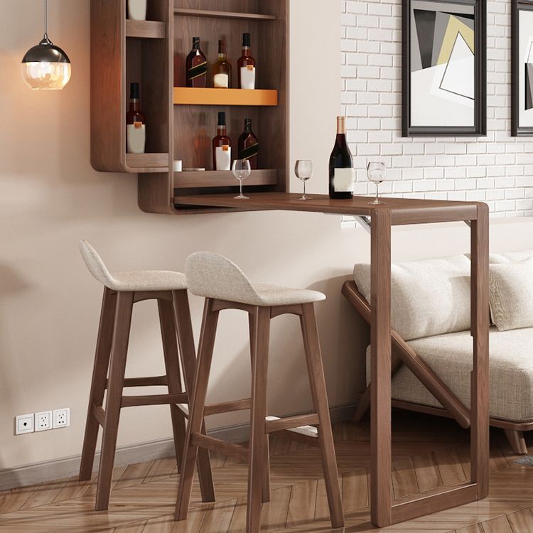 Solid Wood Bar Table Folding Dining Table for Kitchen Living Room