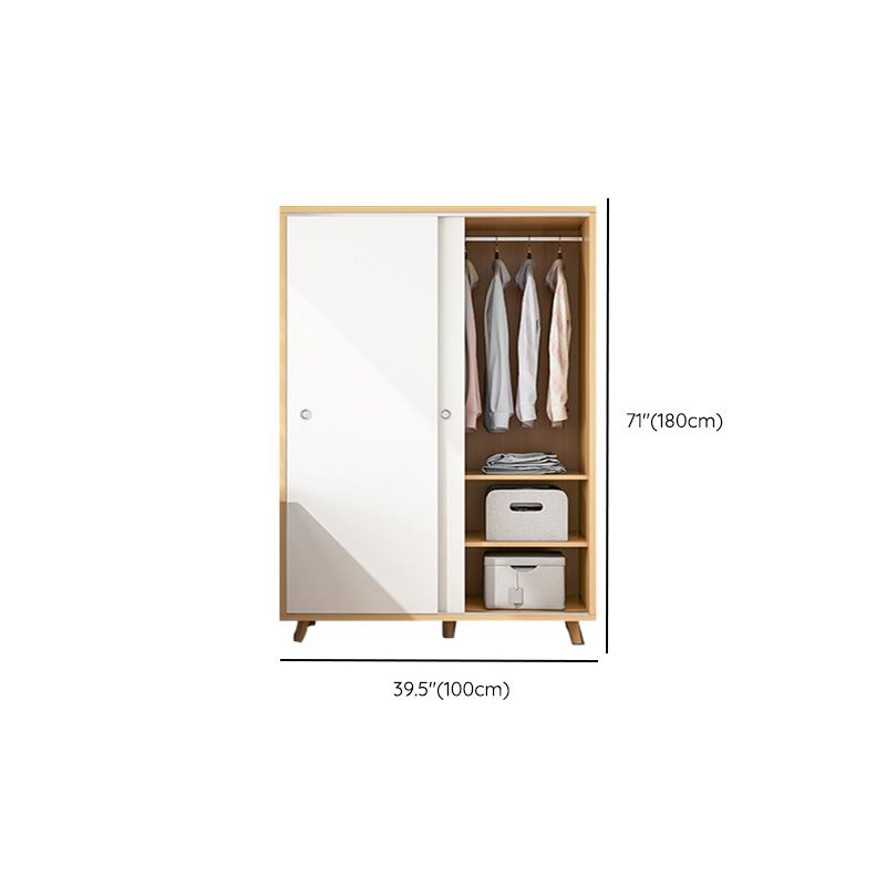 Rectangular Wardrobe Cabinet Modern Minimalist Wooden Wardrobe Armoire