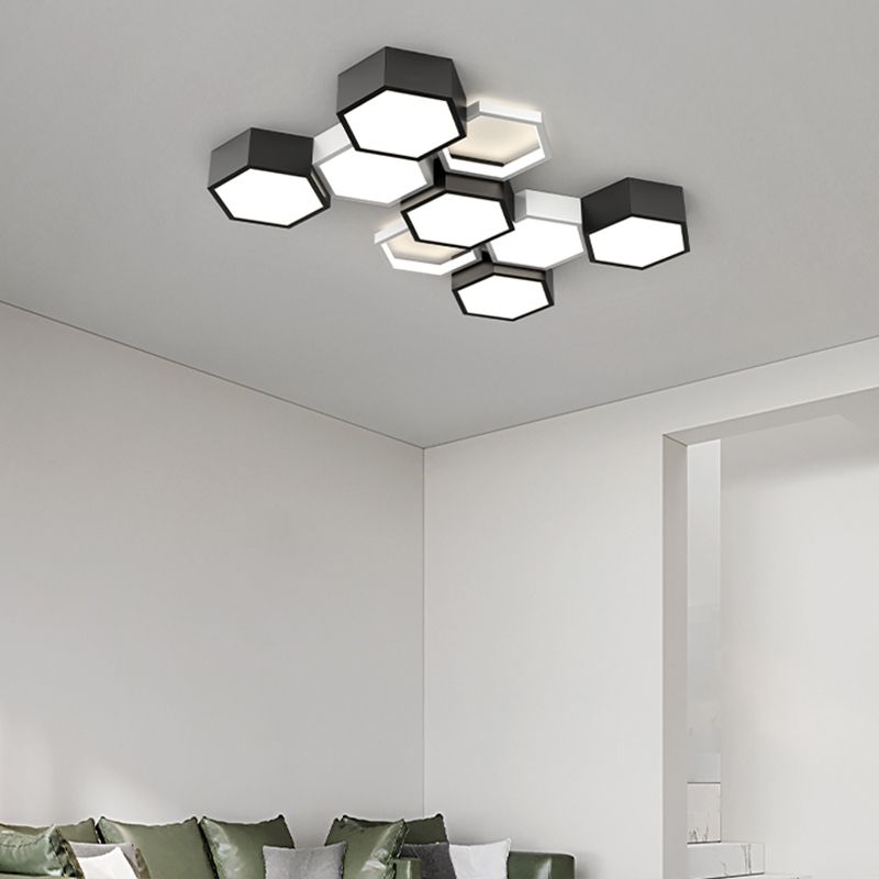 Soporte empotrado LED geométrico acrílico en luz de techo de aluminio esmerilado de estilo creativo moderno