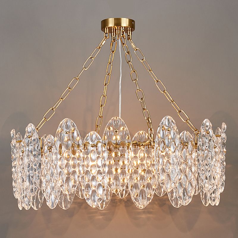 Contemporary Style Geometry Pendant Chandeliers Glass Chandelier Lights in Gold