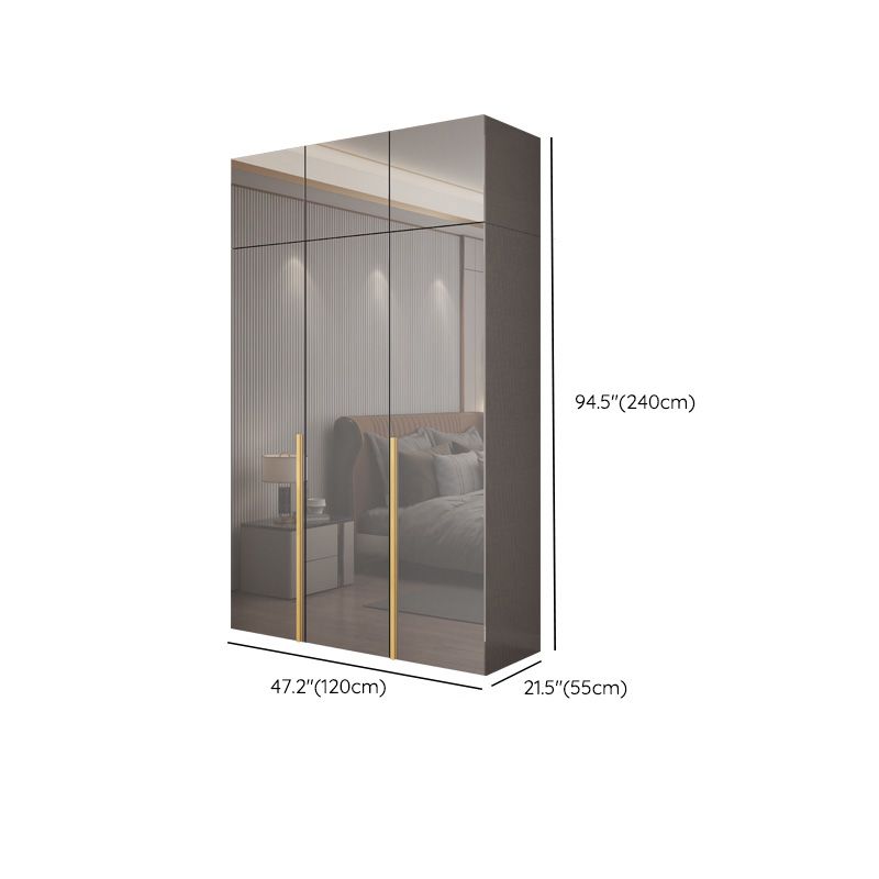 Bedroom Modern Storage Armoire Wooden Wardrobe Cabinet with Garment Rod