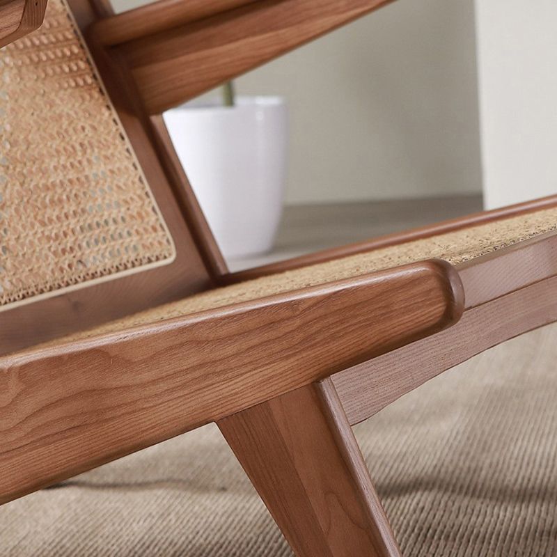 Industrial Accent Armchair Solid Wood Frame No Distressing Living Room Arm Chair