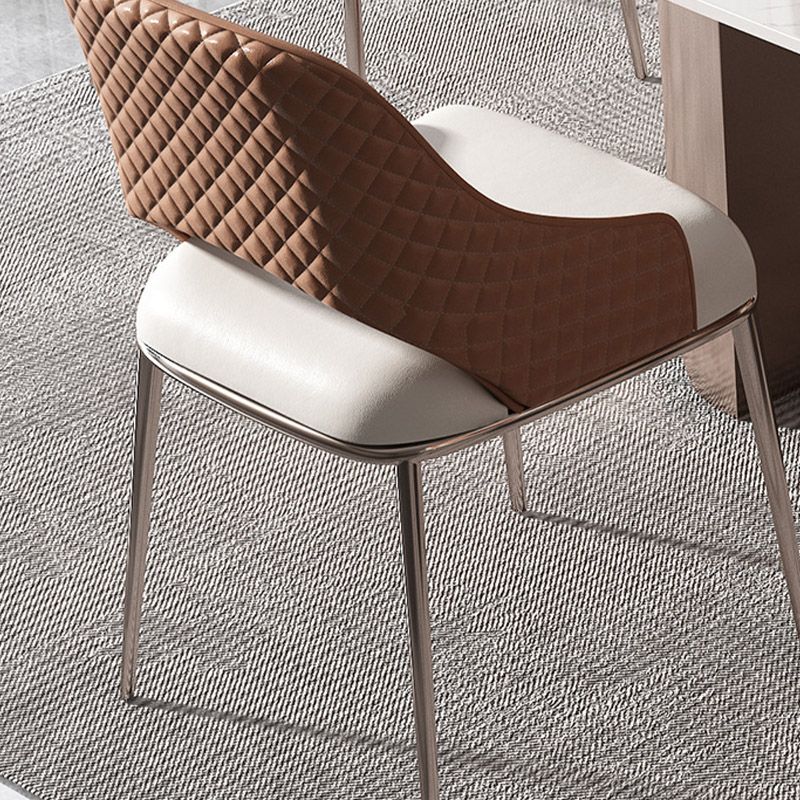 Contemporary Arm Chair Metal Open Back Dining Room Chair for Home