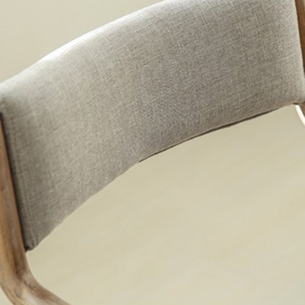 Country Style Dining Arm Chairs Indoor Linen Upholstered Open Back Armchair