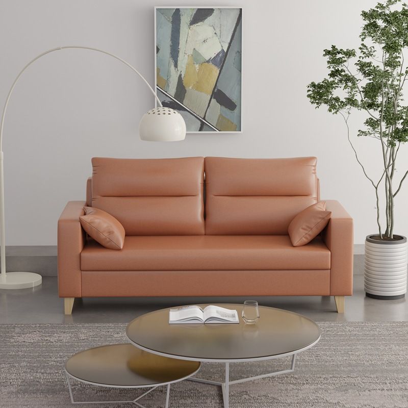 Polish Finish 2-seater Chaise Square Arm Sofa for Bonus Room Apartment