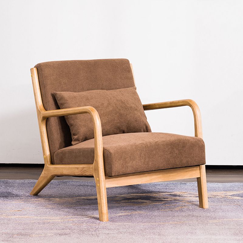 Lounge Accent Arm Chair Cotton Blend with Basic Four Legs and Pillow Back