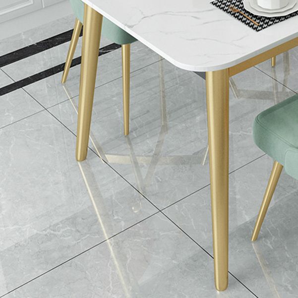 Glam Style 1/4/5 Pieces Dining Set White-gold Table Kitchen Set for Dining Room