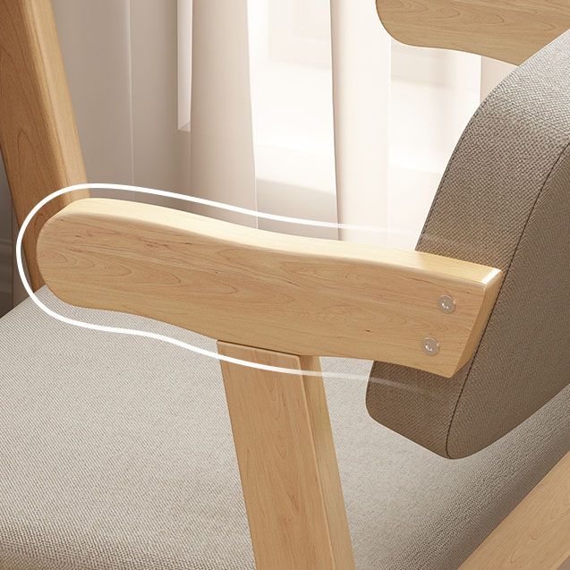 Chaise de bras intérieur scandinave rembourré en bois ouvert à l'arrière-salle à manger