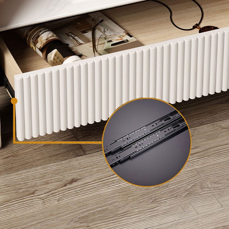 Accent Table Nightstand with Drawer and Shelf 19" Tall Wood Nightstand