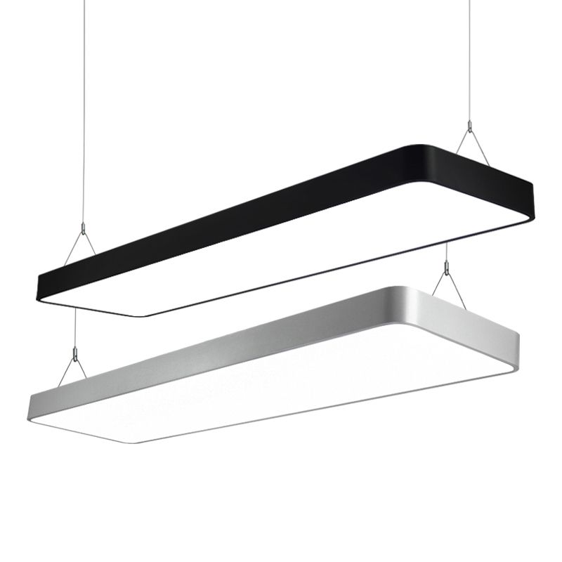 Rechthoekig metaalhangend plafondlicht Minimalistische hanglampverlichting voor kantoor