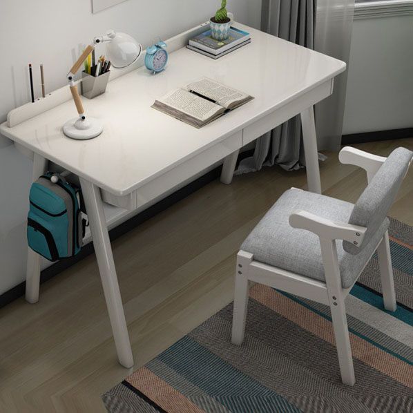 Contemporary Dining Chair Arm Chair with Wooden Legs for Kitchen