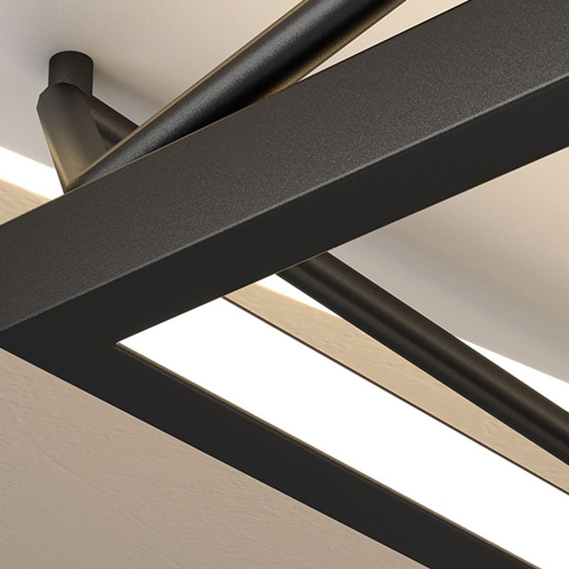 Plafonnier LED en acrylique noir et blanc, plafonnier géométrique en fer de Style concis moderne