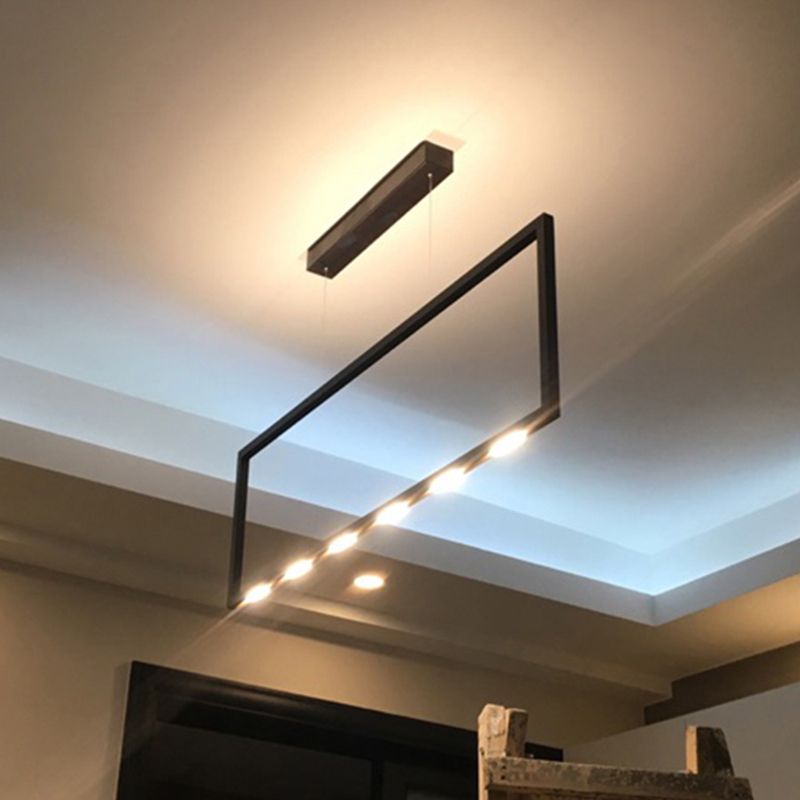 Moderne stijl lineaire eilandverlichting armaturen metaal 6-lichte eiland hanglampen