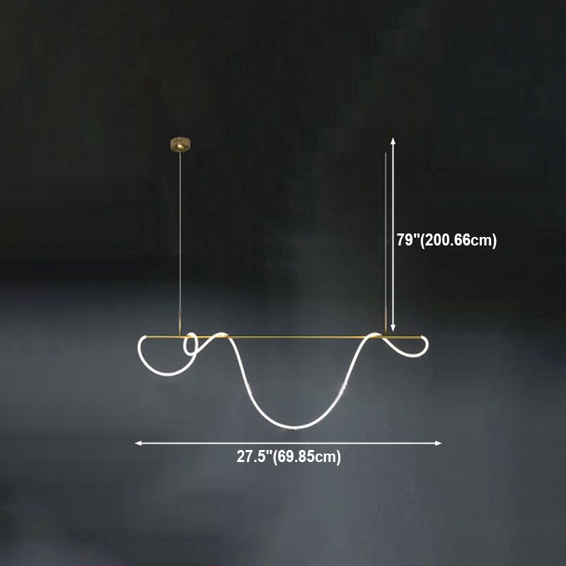 Lámpara colgante de restaurantes de 1 luz de la isla lineal moderna con sombra de gel de sílice