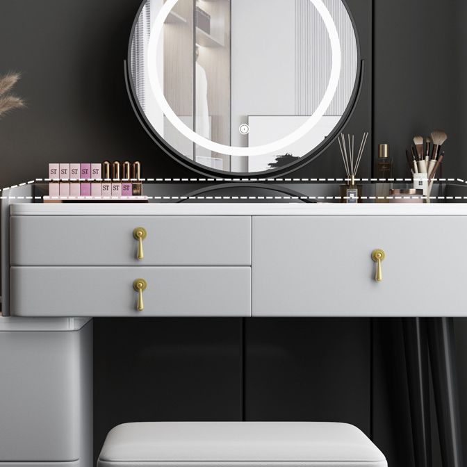 Bedroom Make-up Vanity 31.1" High Modern Dressing Table in Gray
