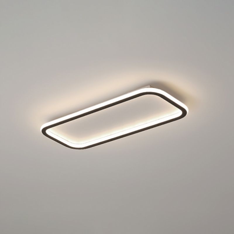 Metal Square Shade Flush Ceiling Light Modern Style 1 Light Flush Mount Fixture in White