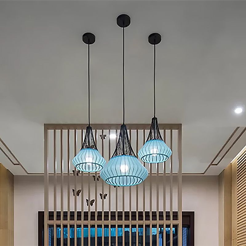Tombre de cono de colgante Luz de estilo moderno 1 Luz colgante de color negro/rosa/rosa/azul para sala de estar