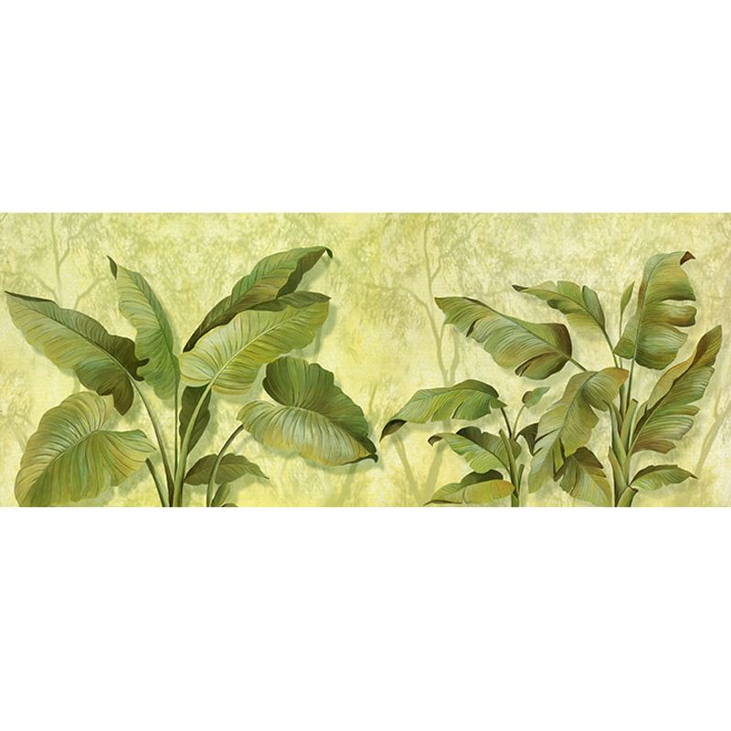 Enormous Banana Leaves Wall Art in Green Non-Woven Material Wall Mural for Home Decor, Personalized Size Available