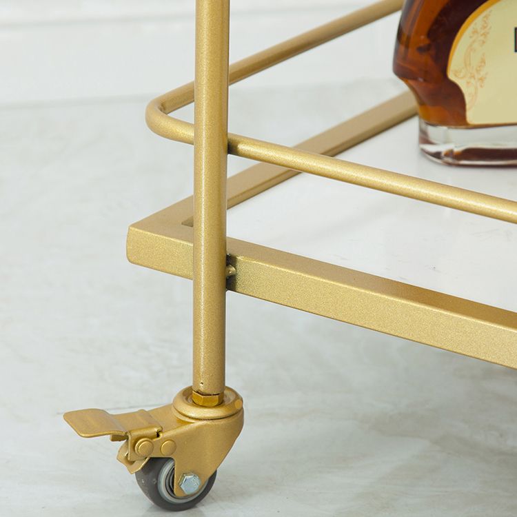 Contemporary 33.86"H Rolling Prep Table Rectangular Metal Prep Table for Home Use