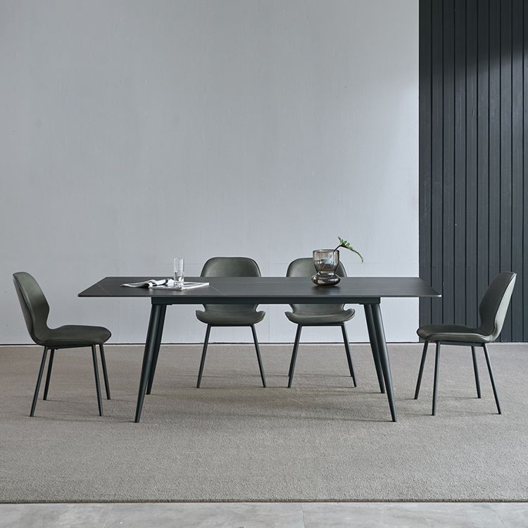 Silla de comedor de metal industrial, sillas de comedor de cuero sintético para uso en restaurantes