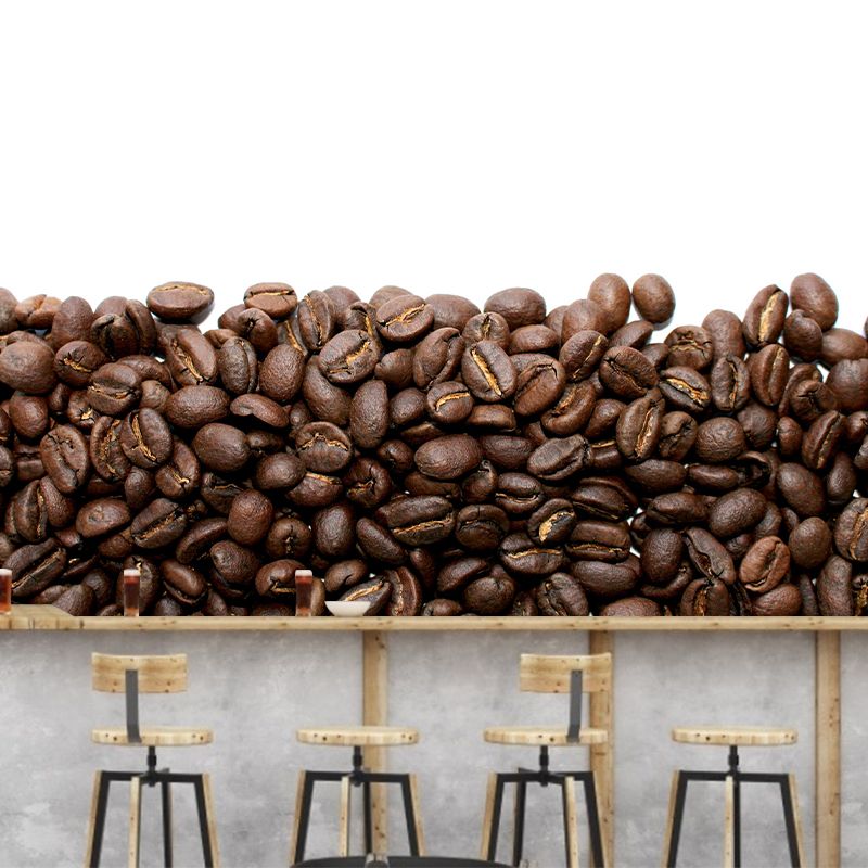 Kaffeebohnen-Wandbild, Fotografie, horizontale Wandverkleidung in dunkler Farbe für Café