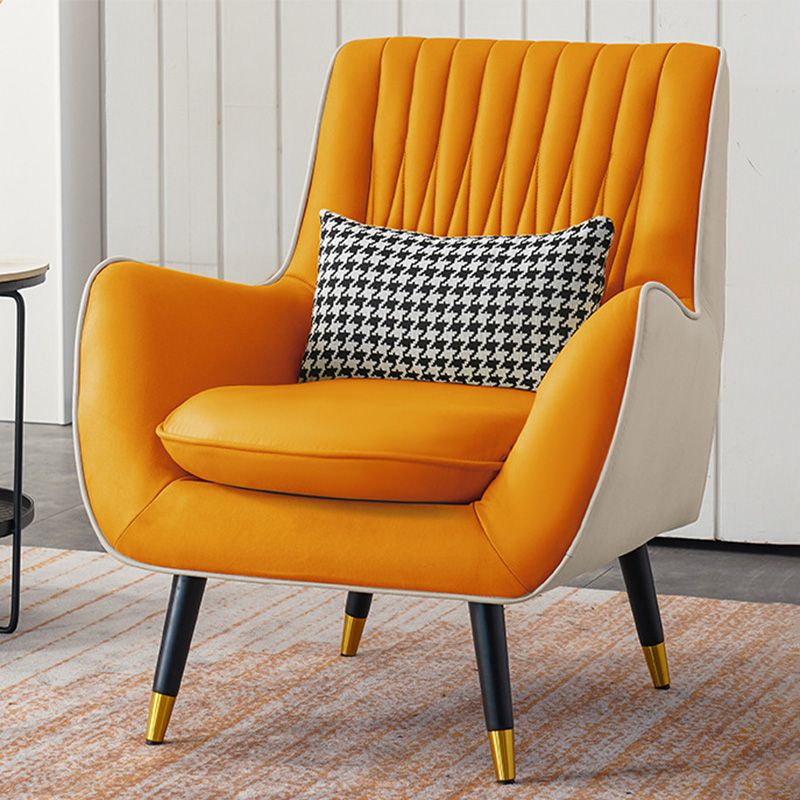 Faux Leather 31.5"W x 27.5"D x 35.4"H Armchair with Basic Four Legs for Bedroom