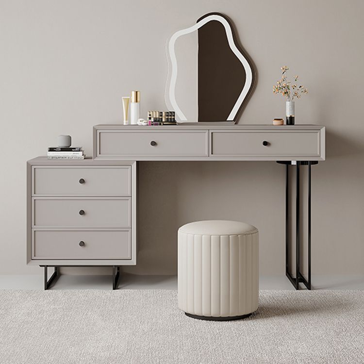 Standing Grey Makeup Vanity Desk Bedroom Vanity Dressing Table Set