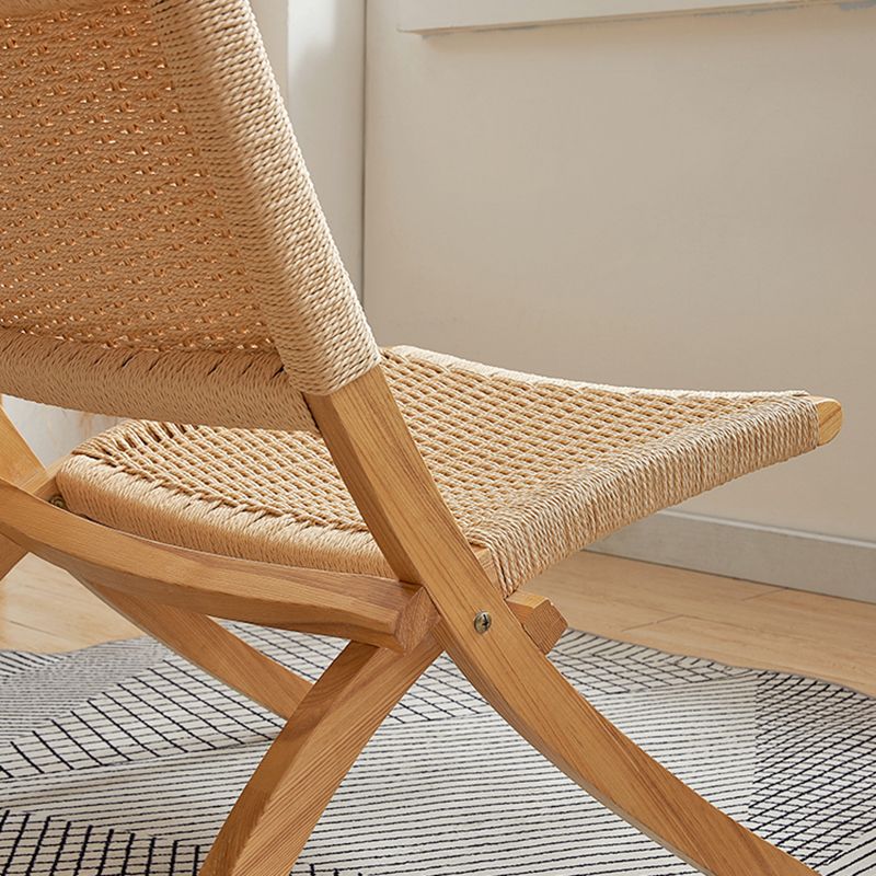 Solid Wood Chair Woven Back Lounge Accent Chair for Living Room