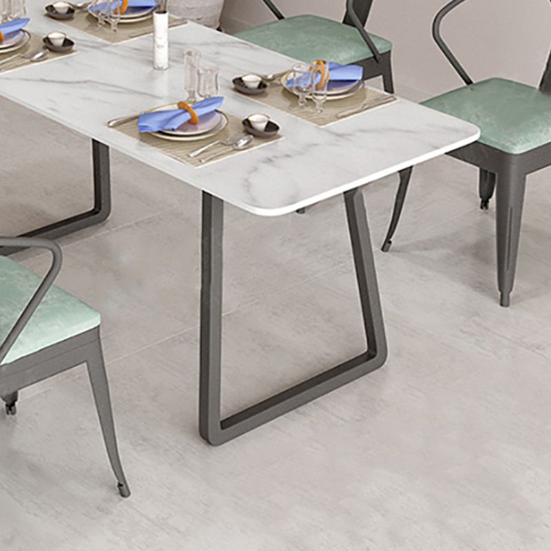 Marble Sled Base Dining Collection Industrial Style Dining Table for Home