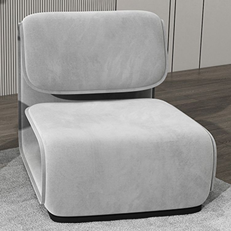 31.49" High Velvet Armless Chair Metal Frame Chair for Living Room