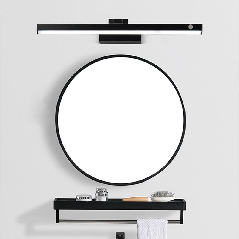 Modern Minimalist Style Straight Vanity Lighting Fixtures Aluminum 1 Light Wall Mounted Vanity Lights for Bathroom