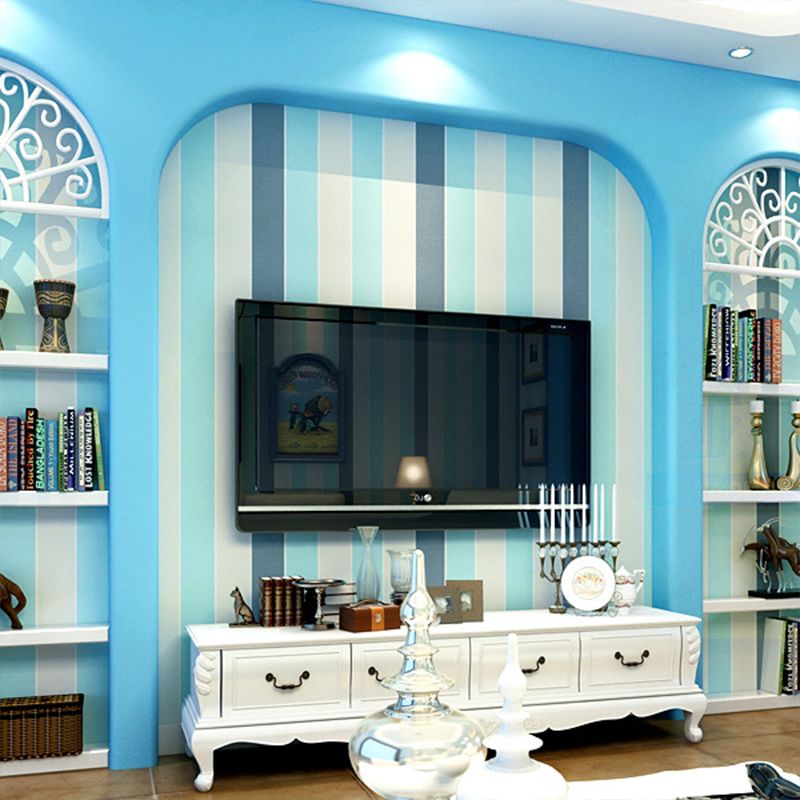 Nordic and Tranquil Stripes Wallpaper for Coffee Shop and Guest Room Non-Pasted 20.5-inch x 31-foot