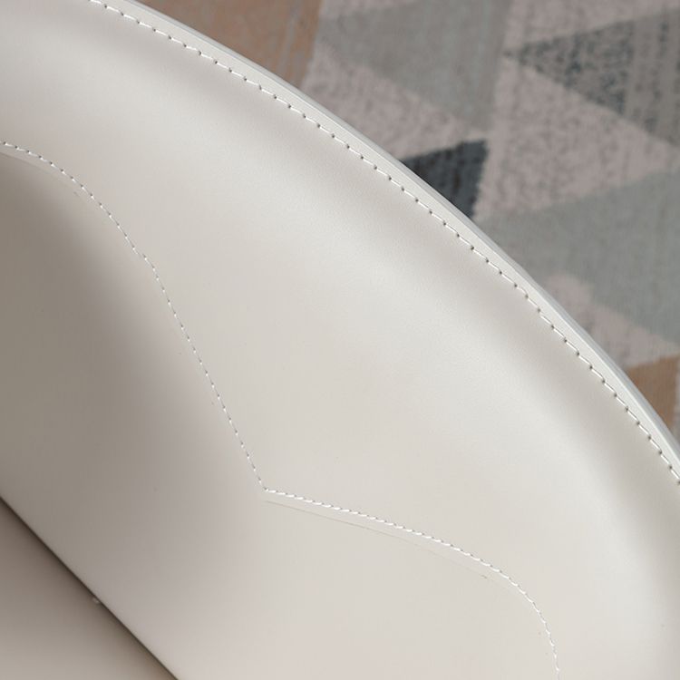 Contemporary Leather Dining Chair Armless Wingback Side Chair for Home Use