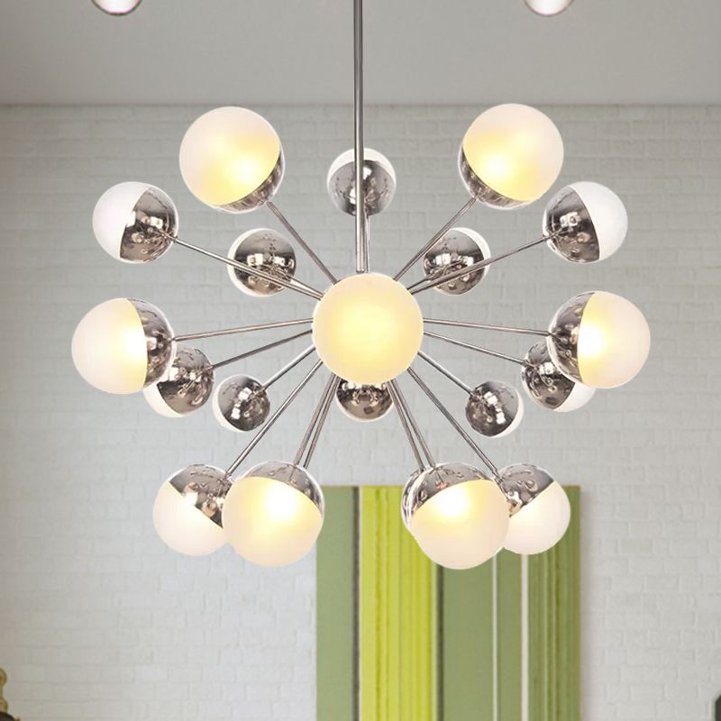 Semi-encastré Globe pour salle à manger, verre blanc/transparent/gris fumée, 9/12/15 lumières, luminaire semi-encastré contemporain en cuivre/chrome/or