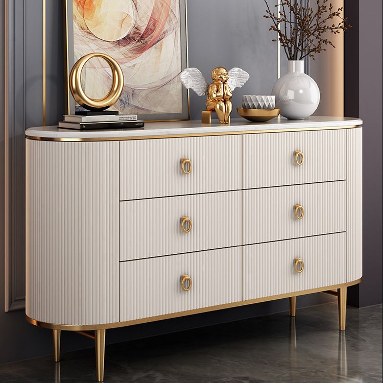 Glam Style Buffet Sideboard with Engineered Wood Drawers and Storage for Dining Room
