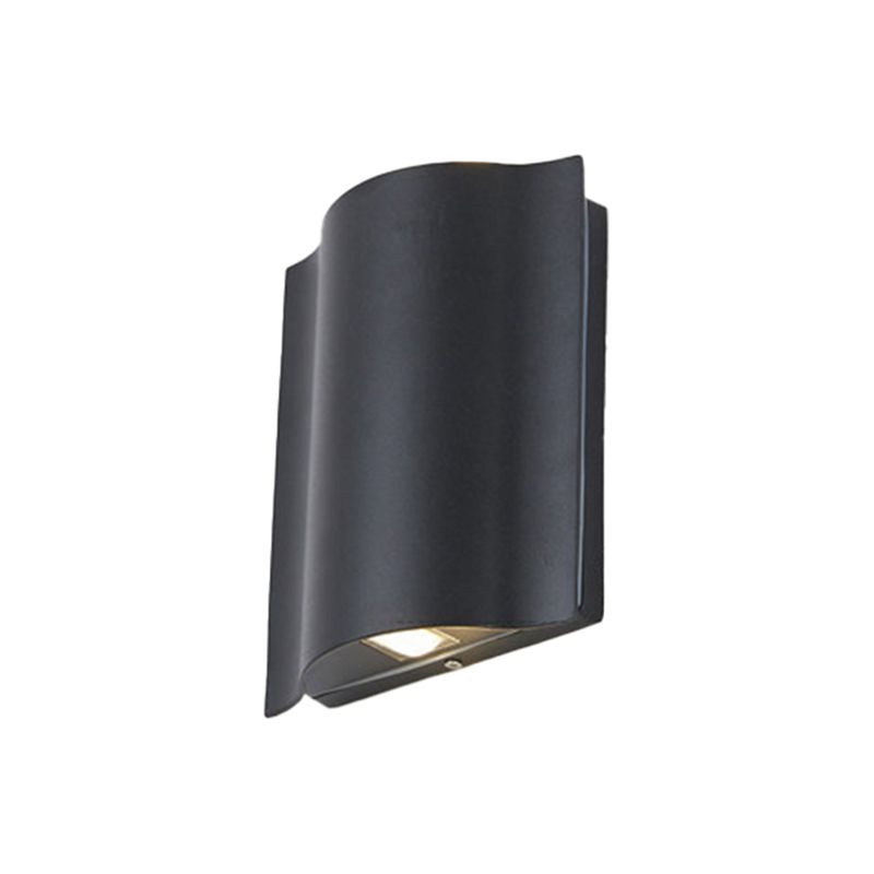 Modern Style Wave Shape Wall Sconce Metal Sconces in Black for Outdoor