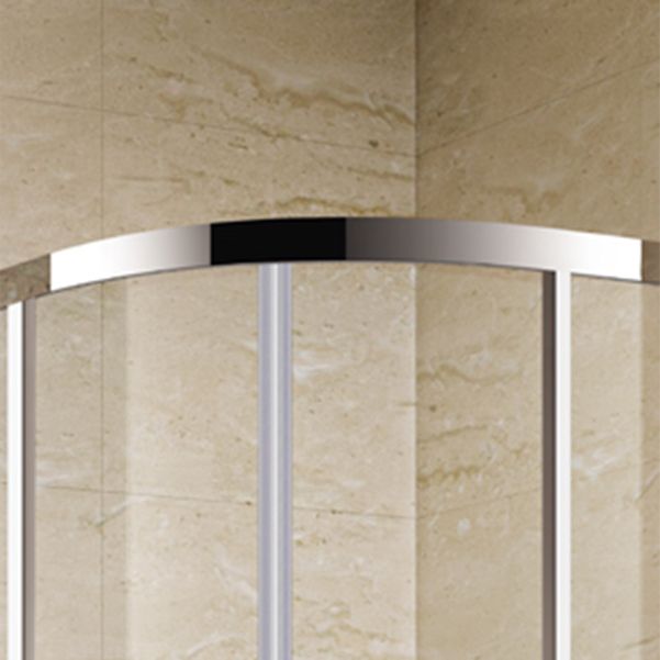 Silver Framed Shower Doors Double Sliding Clear Shower Bath Door