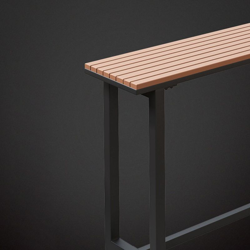 Brown Rectangle Bar Table Contemporary Bar Table with Trestle Base