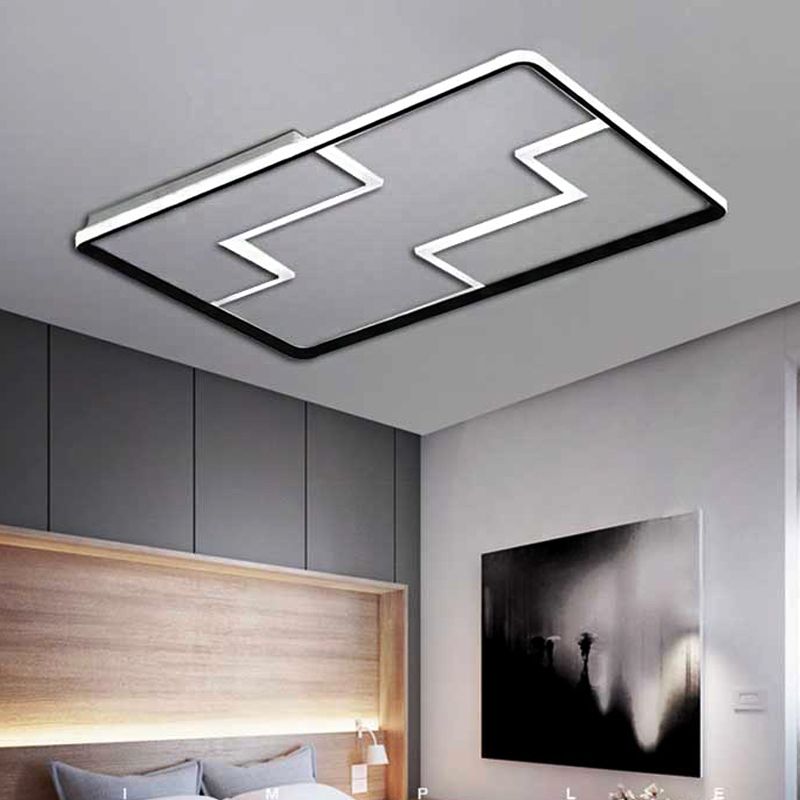 Acrylic Block Flush Ceiling Light Fixture Simplicity 19"/23"/27.5" Wide LED White/Black Flush Mount Lamp in Warm/White Light
