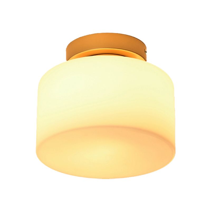 Cuadrado de vidrio de Opal/Cilindro de descarga de cilindro de luz simple 1 Accesorio montado en el techo de luz en blanco