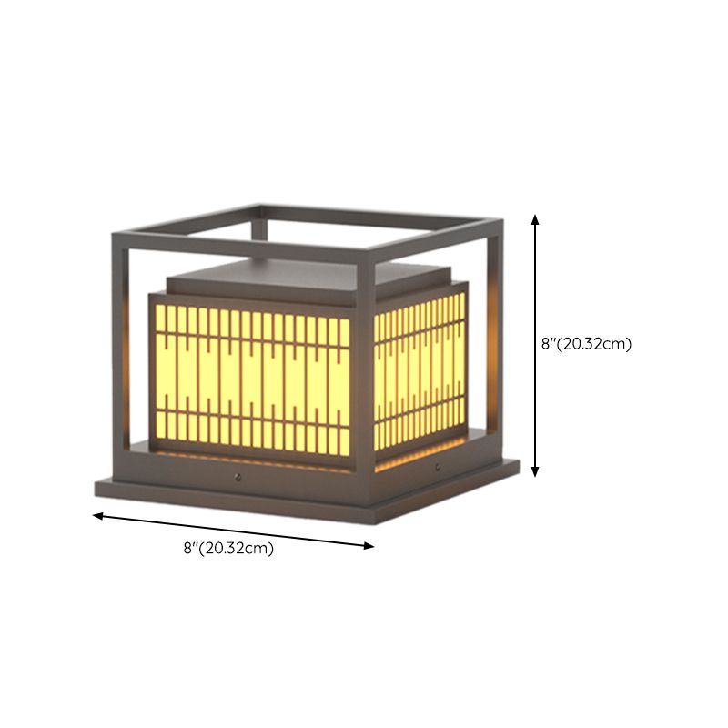 Household Pillar Light Geometric LED Solar Lighting Fixture for Backyard