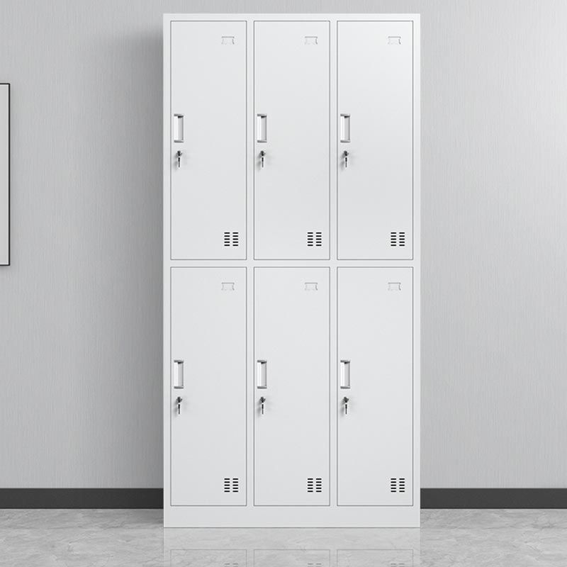 White Steel Cabinet with Hinged Doors Modern Storage Cabinet