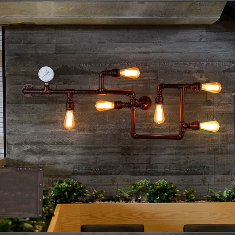 Industrial Wall Sconce Pipe Light Multi-Light Lamp Bar Restaurant Light