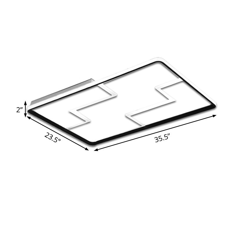 Acrylic Block Flush Ceiling Light Fixture Simplicity 19"/23"/27.5" Wide LED White/Black Flush Mount Lamp in Warm/White Light