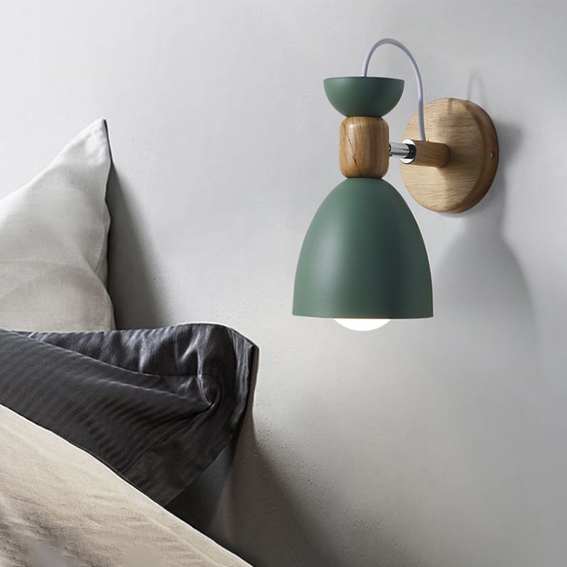 Lámpara de luz cónica de estilo nórdico de estilo de metal de la pared de la pared de la pared del dormitorio