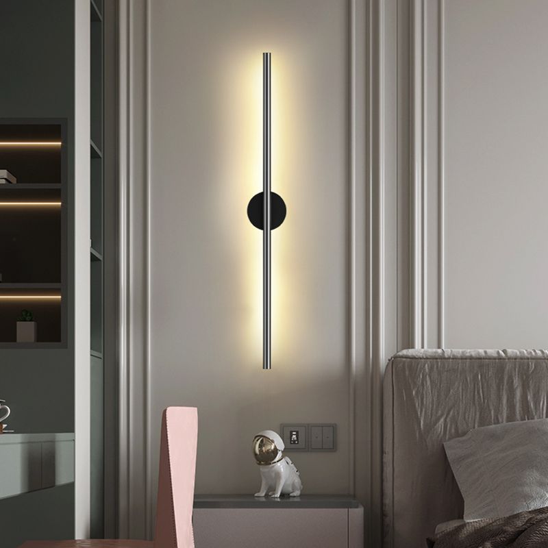 Metal Linear Wall Mounted Light Fixture Modern Minimalist Style Wall Light Sconces for Living Room