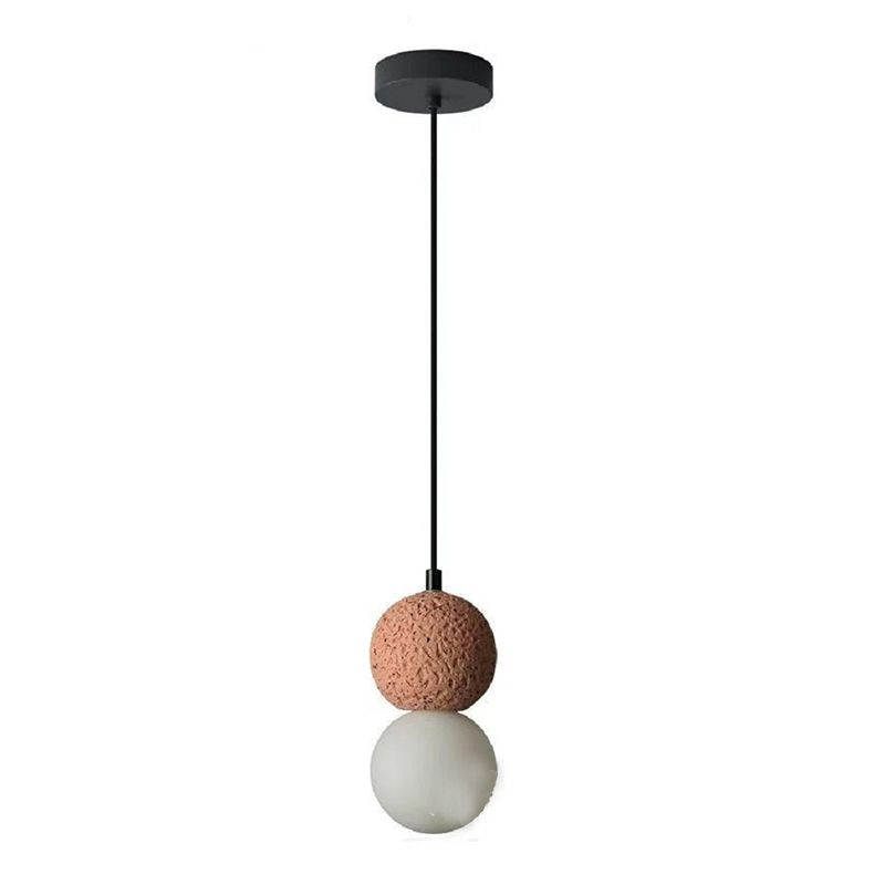Globe Glass Pendant Light in Modern Creative Style Cement Single Hanging Lamp for Dining Room