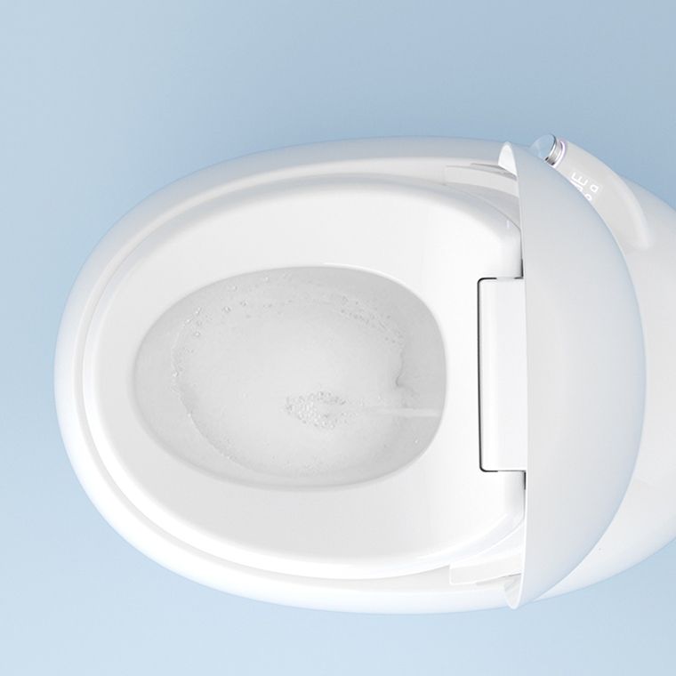 Round Floor Mount Bidet with Heated Seat and Antimicrobial Contemporary Bidet