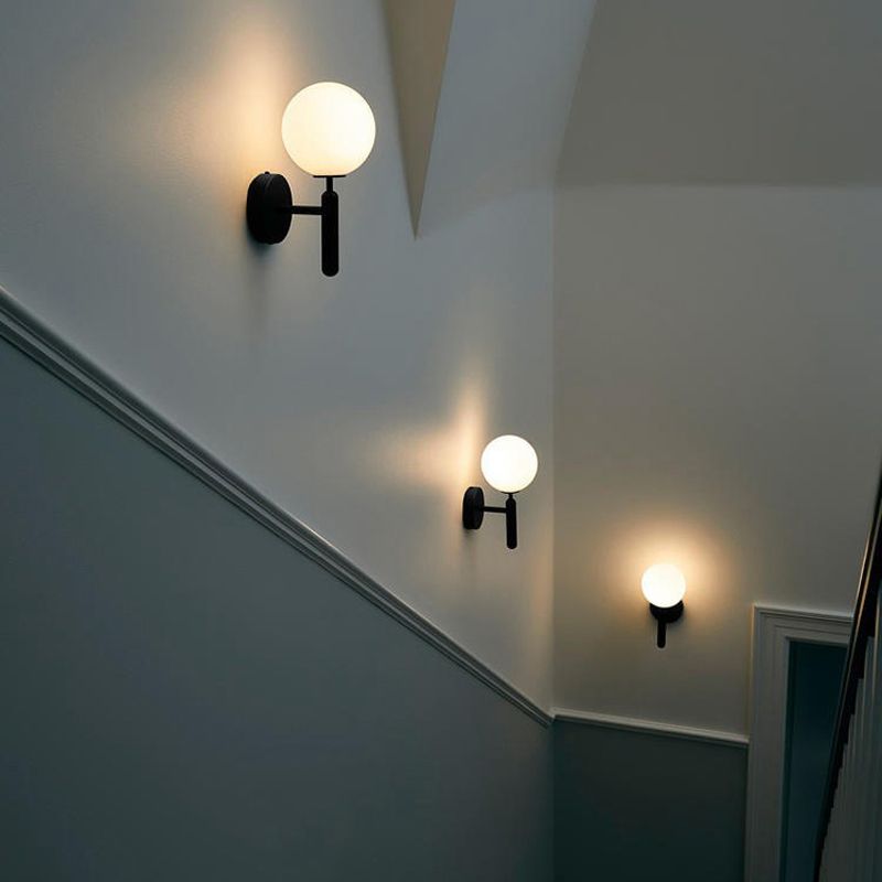 Modern Style Globe Wall Light Glass 1 Light Sconces for Bedroom