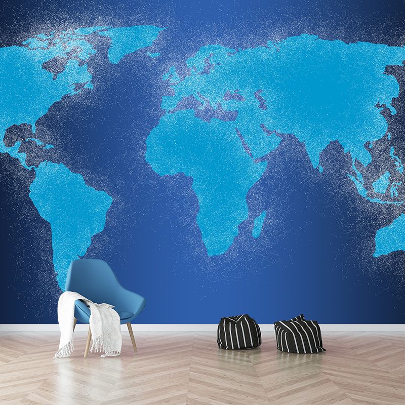 Modern Map Mural Wallpaper Personalized Size Wall Covering for Office Room